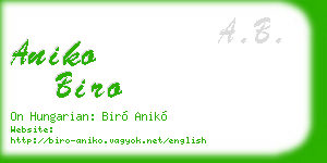 aniko biro business card